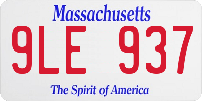 MA license plate 9LE937
