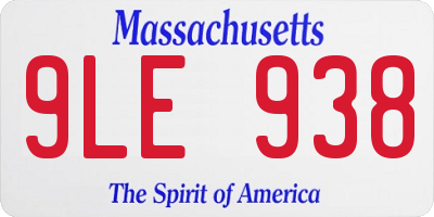 MA license plate 9LE938