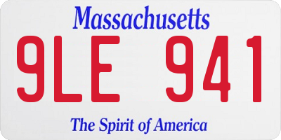 MA license plate 9LE941