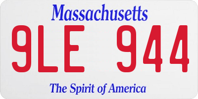 MA license plate 9LE944