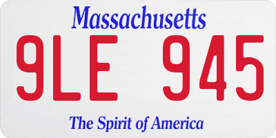 MA license plate 9LE945