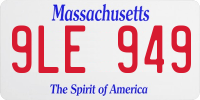 MA license plate 9LE949