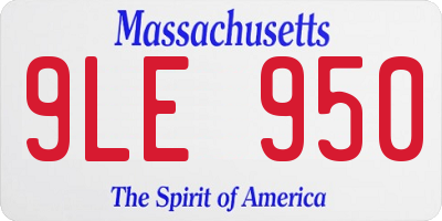 MA license plate 9LE950