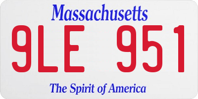 MA license plate 9LE951