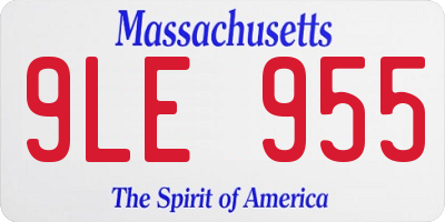 MA license plate 9LE955