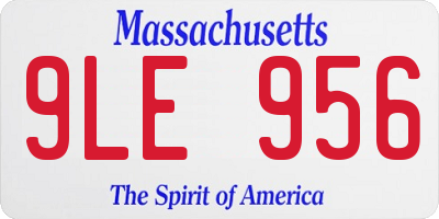 MA license plate 9LE956