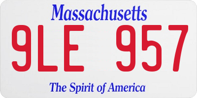 MA license plate 9LE957