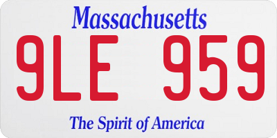 MA license plate 9LE959
