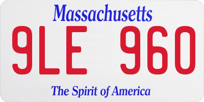 MA license plate 9LE960