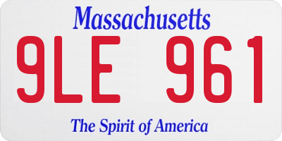 MA license plate 9LE961