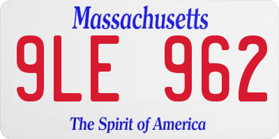 MA license plate 9LE962