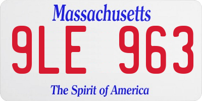 MA license plate 9LE963