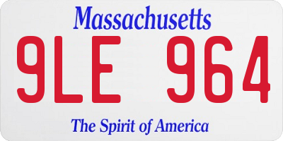 MA license plate 9LE964