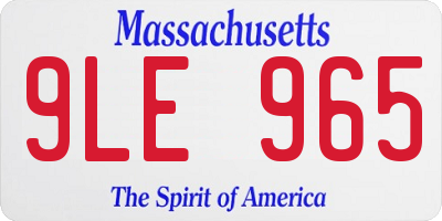 MA license plate 9LE965
