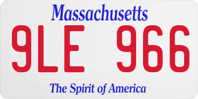 MA license plate 9LE966