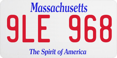 MA license plate 9LE968