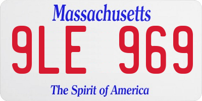 MA license plate 9LE969