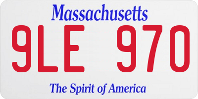 MA license plate 9LE970