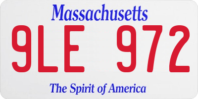 MA license plate 9LE972
