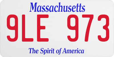 MA license plate 9LE973