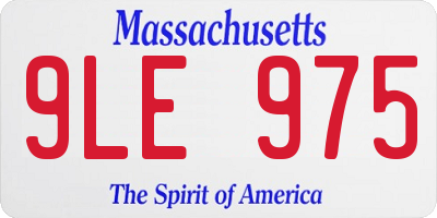 MA license plate 9LE975
