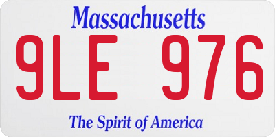MA license plate 9LE976