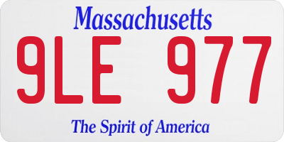 MA license plate 9LE977
