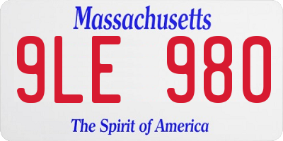 MA license plate 9LE980