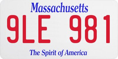MA license plate 9LE981