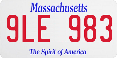 MA license plate 9LE983