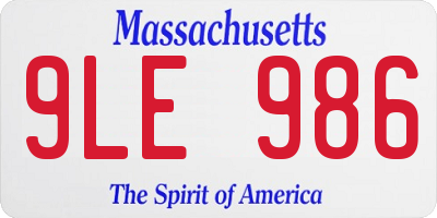 MA license plate 9LE986
