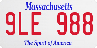 MA license plate 9LE988