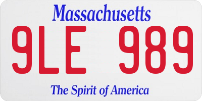 MA license plate 9LE989