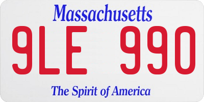MA license plate 9LE990
