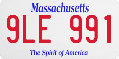 MA license plate 9LE991