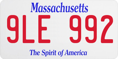 MA license plate 9LE992
