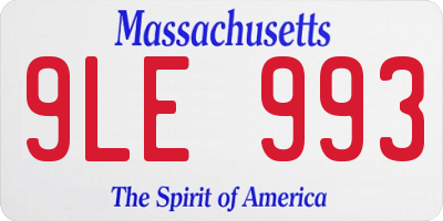 MA license plate 9LE993