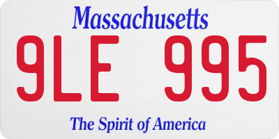 MA license plate 9LE995