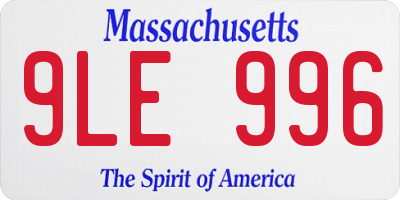 MA license plate 9LE996