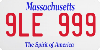 MA license plate 9LE999