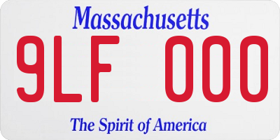 MA license plate 9LF000