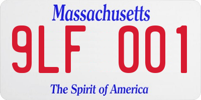 MA license plate 9LF001