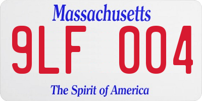 MA license plate 9LF004
