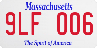MA license plate 9LF006