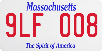 MA license plate 9LF008