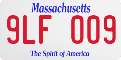 MA license plate 9LF009