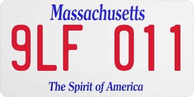 MA license plate 9LF011