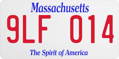 MA license plate 9LF014