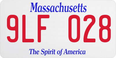 MA license plate 9LF028