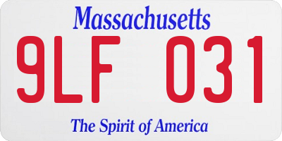 MA license plate 9LF031